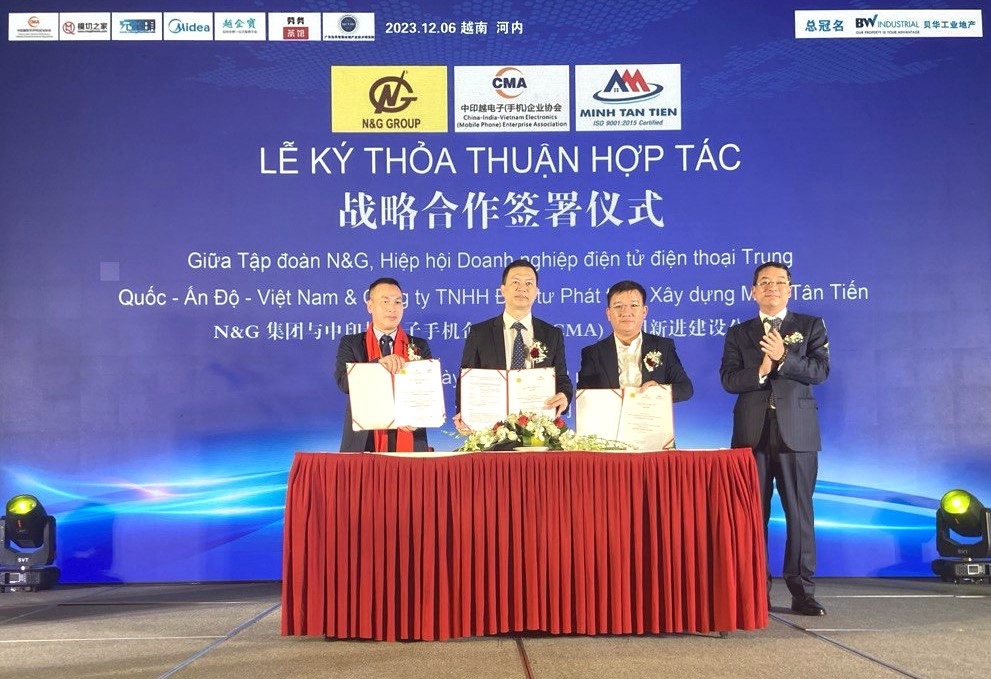 Ký kết thỏa thuận hợp tác với Tập đoàn N&G và Hiệp hội Doanh nghiệp điện tử điện thoại Trung Quốc – Ấn Độ – Việt Nam (Hiệp hội CMA)